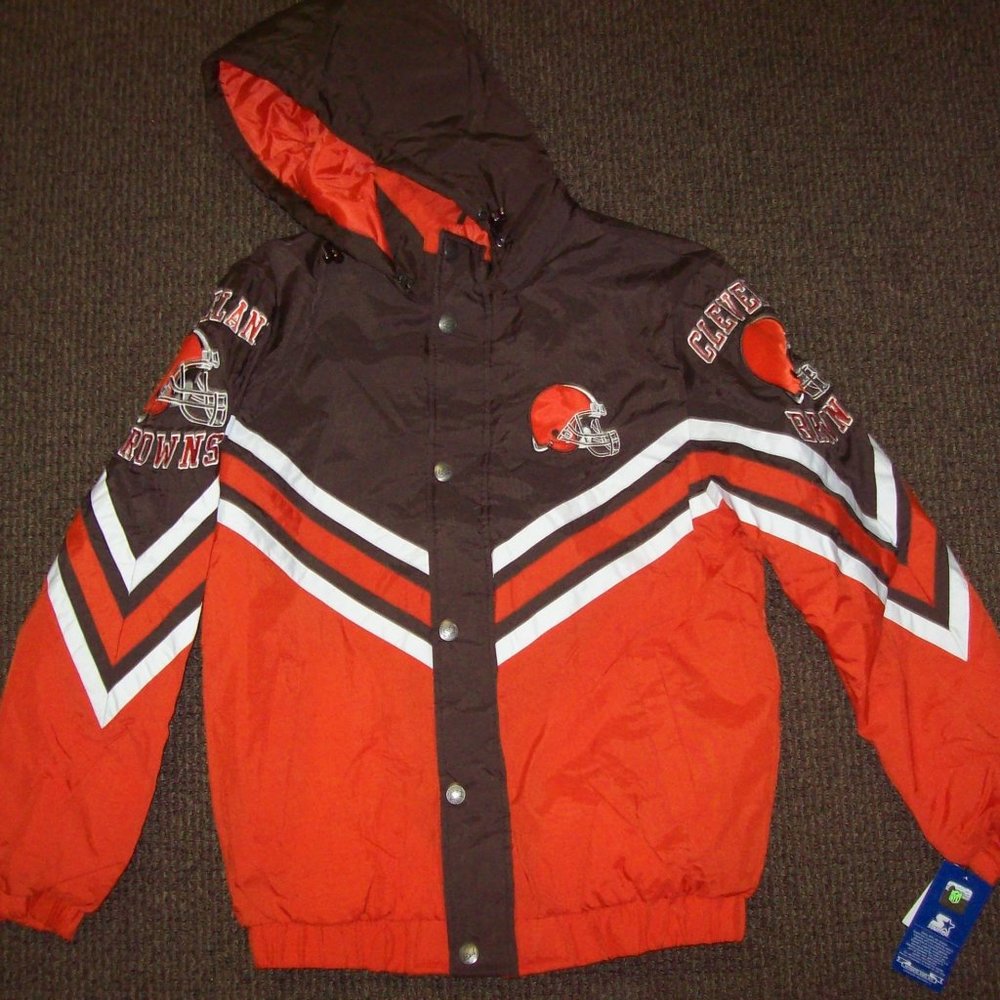 CLEVELAND BROWNS Hooded Starter Full Zip Jacket  XL